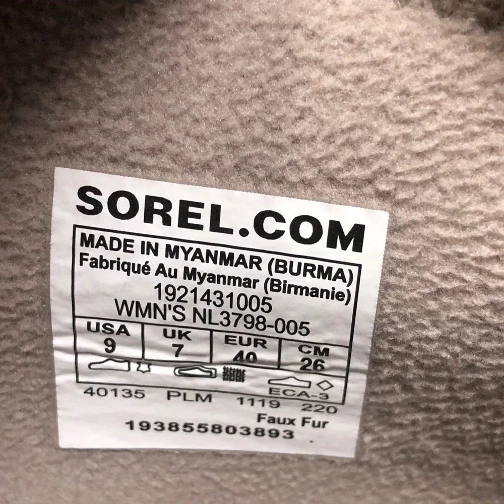 Sorel Out N About Plus Mid Boots Womens 9 Quarry Grey Waterproof Outdoor Casual